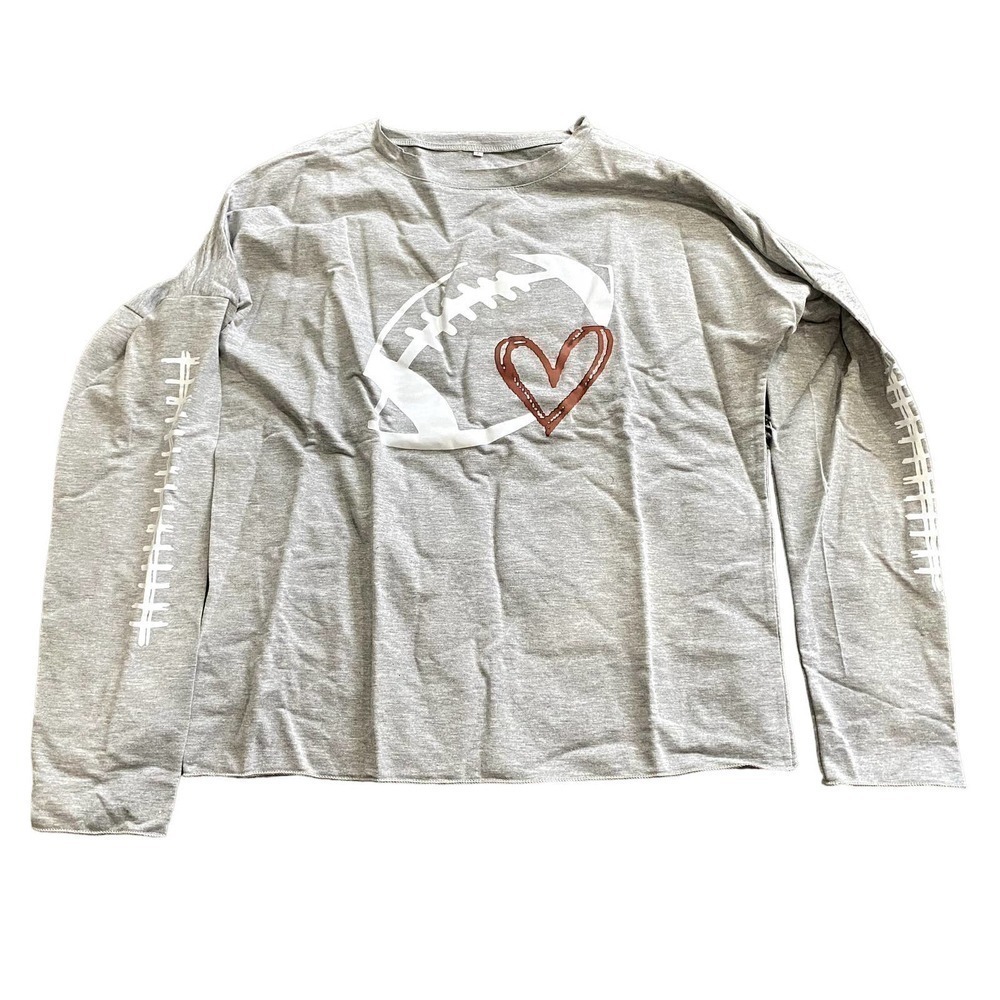 Football Women's Sweatshirt in Gray, Size L​​​​​​​